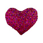 Polka Dot Sparkley Jewels 1 16  Premium Heart Shape Cushion  Back