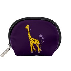 Purple Roller Skating Cute Cartoon Giraffe Accessories Pouch (small) by CreaturesStore