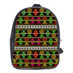 Aztec Style Pattern School Bag (xl) by dflcprints