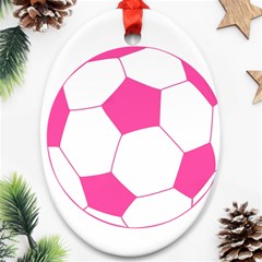 Soccer Ball Pink Oval Ornament by Designsbyalex