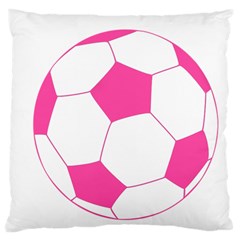 Soccer Ball Pink Large Cushion Case (two Sided)  by Designsbyalex