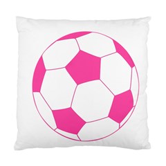 Soccer Ball Pink Cushion Case (two Sided)  by Designsbyalex