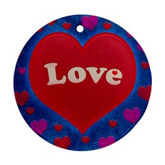 Love Theme Concept  Illustration Motif  Round Ornament by dflcprints