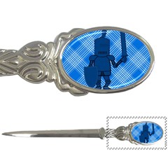 Blue Knight On Plaid Letter Opener by StuffOrSomething