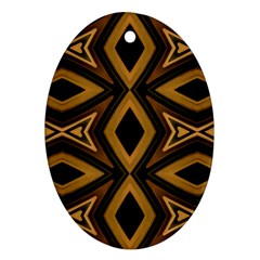 Tribal Diamonds Pattern Brown Colors Abstract Design Oval Ornament (two Sides) by dflcprints