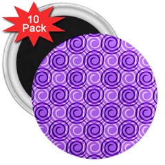 Purple And White Swirls Background 3  Button Magnet (10 Pack) by Colorfulart23