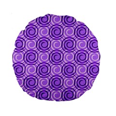 Purple And White Swirls Background 15  Premium Round Cushion  by Colorfulart23