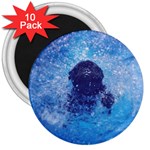 French Bulldog Swimming 3  Button Magnet (10 pack) Front