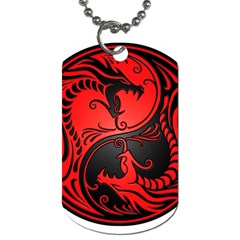 Yin Yang Dragons Red And Black Dog Tag (two-sided)  by JeffBartels