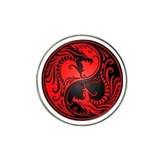 Yin Yang Dragons Red And Black Golf Ball Marker (for Hat Clip) by JeffBartels