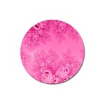 Soft Pink Frost of Morning Fractal Magnet 3  (Round) Front