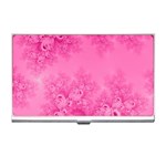 Soft Pink Frost of Morning Fractal Business Card Holder Front