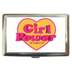 Girl Power Heart Shaped Typographic Design Quote Cigarette Money Case by dflcprints