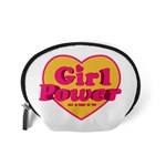 Girl Power Heart Shaped Typographic Design Quote Accessory Pouch (Small) Back