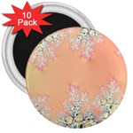 Peach Spring Frost On Flowers Fractal 3  Button Magnet (10 pack) Front