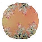 Peach Spring Frost On Flowers Fractal 18  Premium Round Cushion  Back