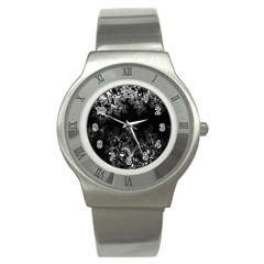 Midnight Frost Fractal Stainless Steel Watch (slim) by Artist4God