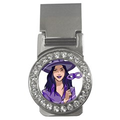 Purple Witch Money Clip (cz) by FunWithFibro