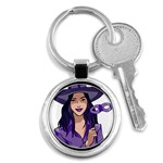 Purple Witch Key Chain (Round) Front