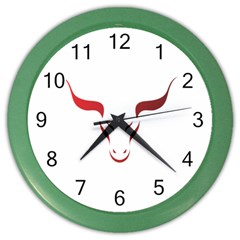 Stylized Symbol Red Bull Icon Design Wall Clock (color) by rizovdesign