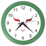 Stylized Symbol Red Bull Icon Design Wall Clock (Color) Front