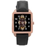 African Goddess Rose Gold Leather Watch  Front