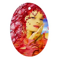 Tears Of Blood Oval Ornament (two Sides) by icarusismartdesigns