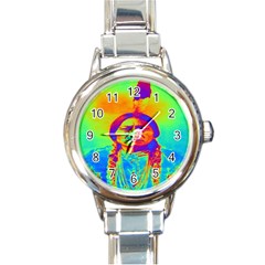 Sitting Bull Round Italian Charm Watch by icarusismartdesigns