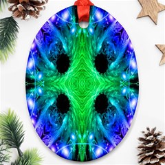 Alien Snowflake Oval Ornament (two Sides) by icarusismartdesigns