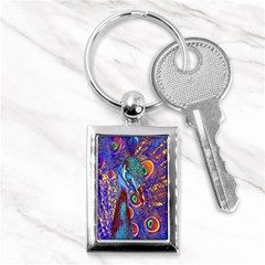 Peacock Key Chain (rectangle) by icarusismartdesigns