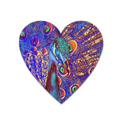 Peacock Magnet (heart) by icarusismartdesigns