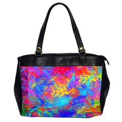 Colour Chaos  Oversize Office Handbag (two Sides) by icarusismartdesigns