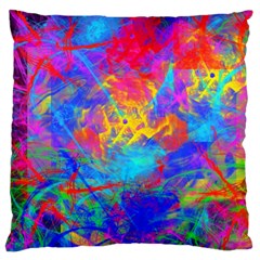 Colour Chaos  Large Cushion Case (two Sided)  by icarusismartdesigns