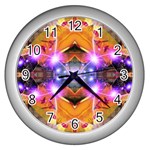 Abstract Flower Wall Clock (Silver) Front