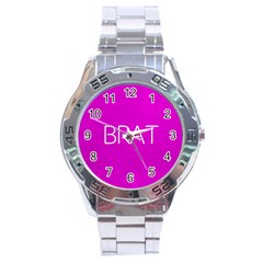 Brat Pink Stainless Steel Watch by OCDesignss