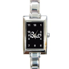 Brat Blk Rectangular Italian Charm Watch by OCDesignss