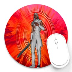 White Knight 8  Mouse Pad (round) by icarusismartdesigns