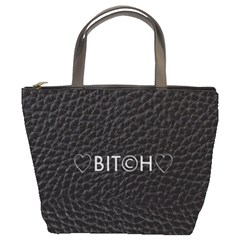 Black Bit?h Bucket Handbag by OCDesignss