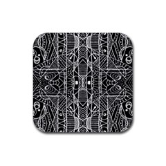 Black And White Tribal Geometric Pattern Print Drink Coaster (square) by dflcprints