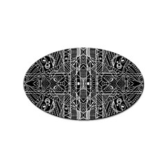 Black And White Tribal Geometric Pattern Print Sticker 100 Pack (oval) by dflcprints