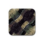 Geometric Abstract Grunge Prints in Cold Tones Drink Coaster (Square) Front