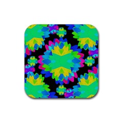 Multicolored Floral Print Geometric Modern Pattern Drink Coaster (square) by dflcprints