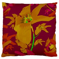 Tropical Hawaiian Style Lilies Collage Large Cushion Case (single Sided)  by dflcprints