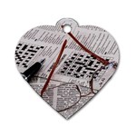 Crossword Genius Dog Tag Heart (Two Sided) Front