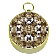 Baroque Ornament Pattern Print Gold Compass by dflcprints