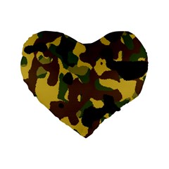 Camo Pattern  16  Premium Heart Shape Cushion  by Colorfulart23