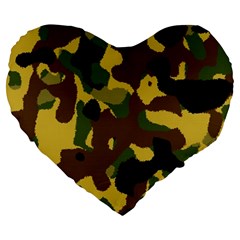 Camo Pattern  19  Premium Heart Shape Cushion by Colorfulart23