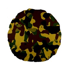 Camo Pattern  15  Premium Flano Round Cushion  by Colorfulart23