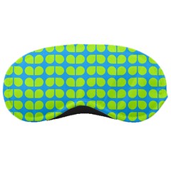 Blue Lime Leaf Pattern Sleeping Mask by GardenOfOphir