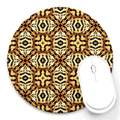 Faux Animal Print Pattern 8  Mouse Pad (round) by GardenOfOphir